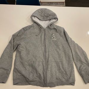 Walt Disney XL grey zip up Sherpa sweatshirt (has been washed a few times)